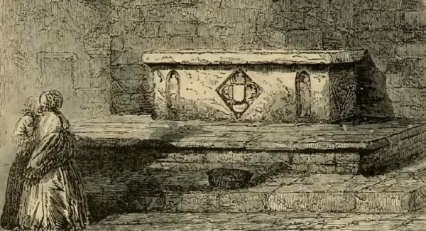 Tumba de Catalina de Aragón en la catedral de Peterboroughilustración de Cassell's Illustrated History of England