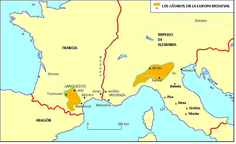Mapa de influencia cátara