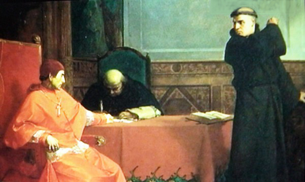 Lutero ante Cayetano en Augsburgo