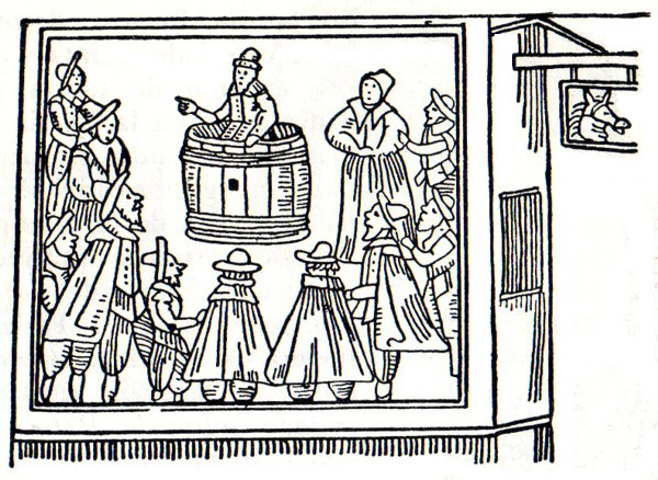 Ilustración satírica de un culto congregacional