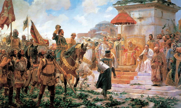 Entrada de Roger de Flor en Constantinopla, por José Moreno Carbonero. Palacio del Senado. Madrid