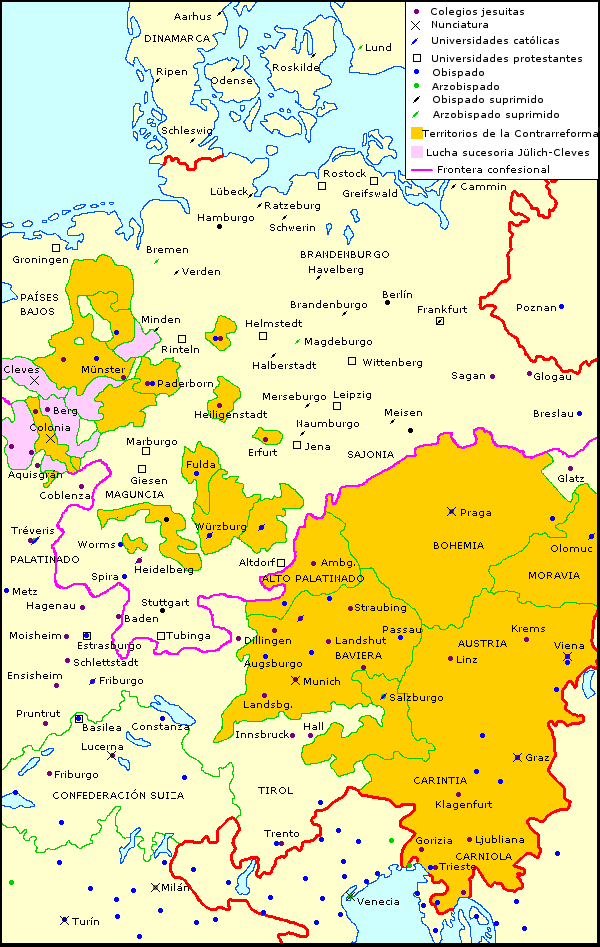 Mapa de la Contrarreforma