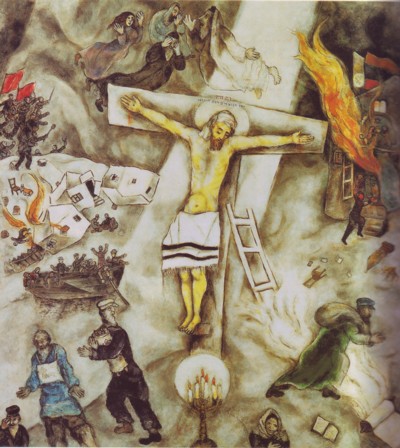 La crucifixión blanca, de Marc Chagall. Art Institute, Chicago
