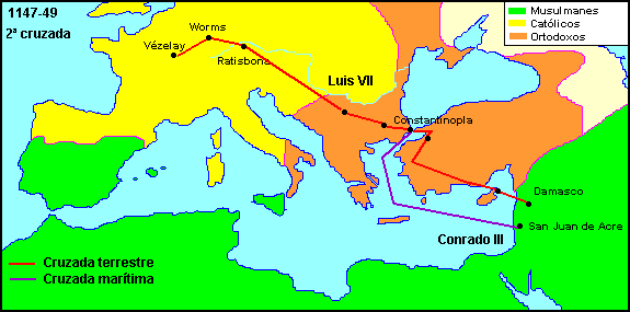 Mapa de la segunda cruzada
