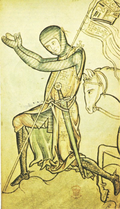 Cruzado recibiendo su encomienda de ir a Tierra Santa.British Library Board