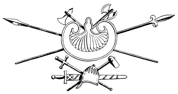 Armas danesas, ilustración de Cassell's Illustrated History of England