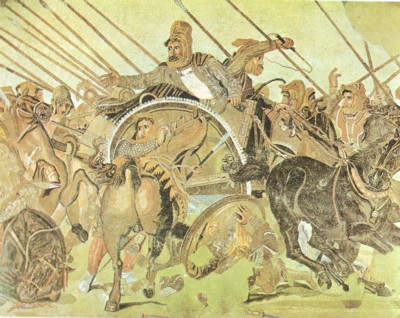 Batalla de Issos, mosaico de la casa del Fauno (Pompeya).Museo Nacional, Nápoles