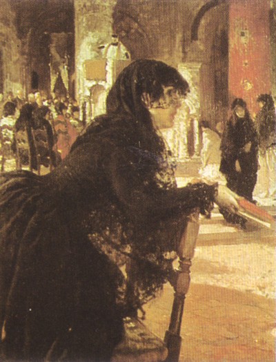 Mujer devota. La palabra de Dios, por M. Bianchi.Galería Nacional de Arte Moderno, Roma