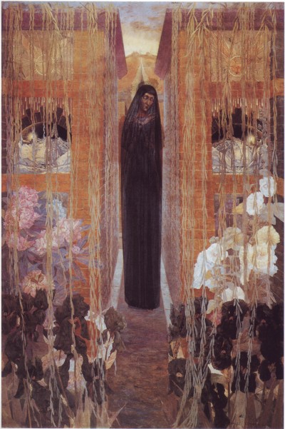 El dolor, óleo sobre lienzo de Carlos Schwabe.Musée d'Art et d'Histoire, Ginebra