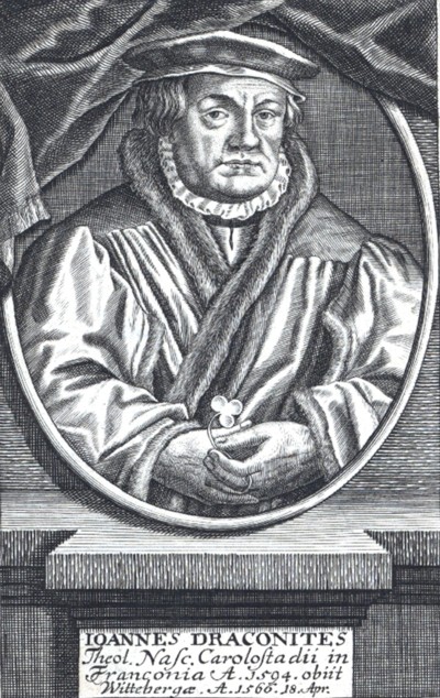 Johannes Draconites, grabado de Johann Benjamin Brühl