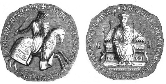 Sello de Eduardo II, ilustración de Cassell's Illustrated History of England
