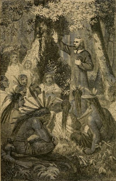 John Eliot predicando a los indios