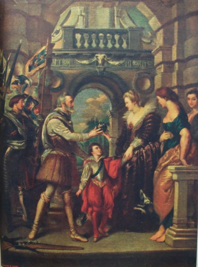 Enrique IV entrega la regencia a su esposaMaría de Médicis, por Rubens. Louvre, París