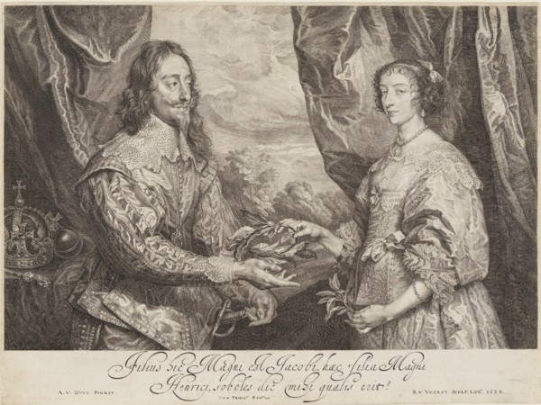 Enriqueta María y Carlos I, por Robert van VoerstNational Portrait Gallery
