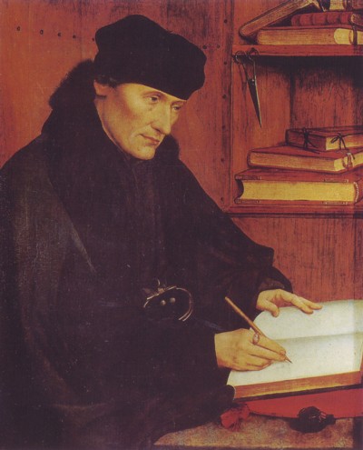 Retrato de Erasmo, tabla de Quentin Metsys.Galleria Nazionale d'Arte Antica, Roma