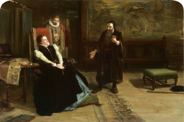 John Erskine, en el centro, entre la reina María y Knox, por Robert Inerarity Herdman