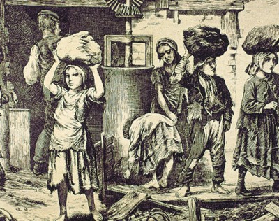 Niños en una fábrica a principios del siglo XIX