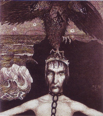 Ananke (Fatalidad), litografía de Richard N. Roland Holst.Museum Boymans-van Beuuningen, Totterdam