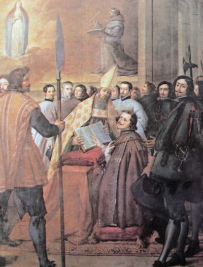 Felipe IV jurando defender el dogma de la Inmaculadaóleo del siglo XVII. Museo Municipal, Madrid