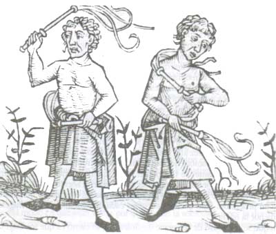 Flagelantes, grabado de la Edad Media