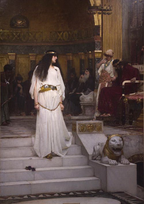 Mariamme sale del tribunal de Herodes, por J. W. Waterhouse