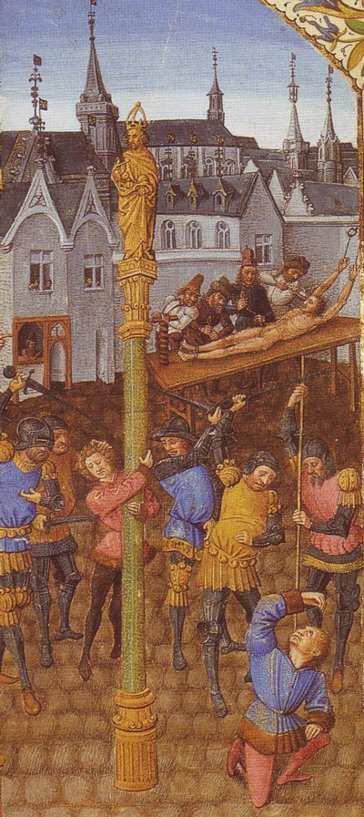 Ejecución de opositores y parientes de Herodes,miniatura de Giovanni Boccaccio.Biblioteca Pública y Universitaria, Ginebra