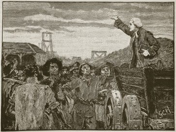 Rowland Hill predicando a los mineros de Kingswood