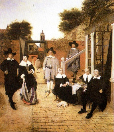 Familia holandesa, óleo sobre lienzo de Pieter de Hooch