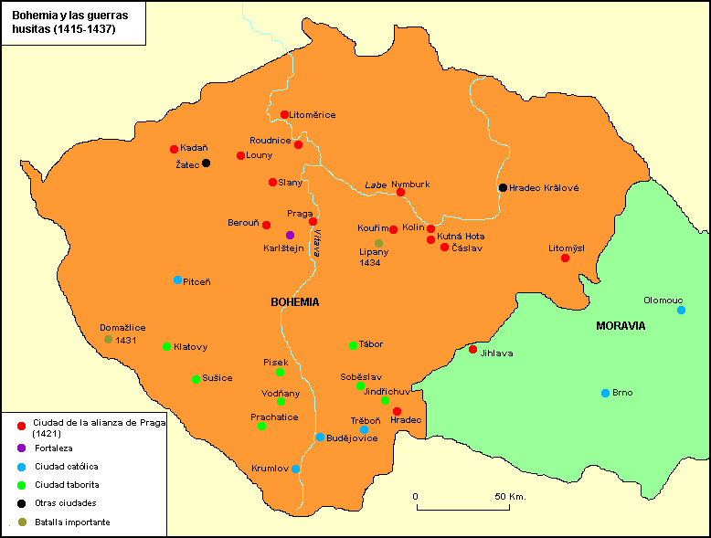 Mapa de las guerras husitas
