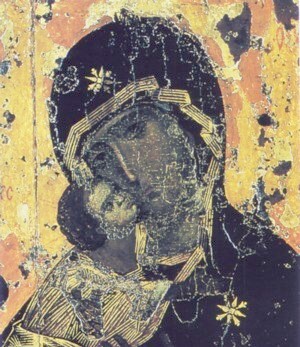 Icono de Nuestra Señora de Vladimir, principios del siglo XII