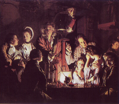Experimento con una máquina neumática, de Joseph Wright