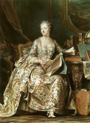 Retrato de madame de Pompadour consultando la Enciclopedia, 1775, de Maurice Quentin de Latour, 1775, Louvre, París