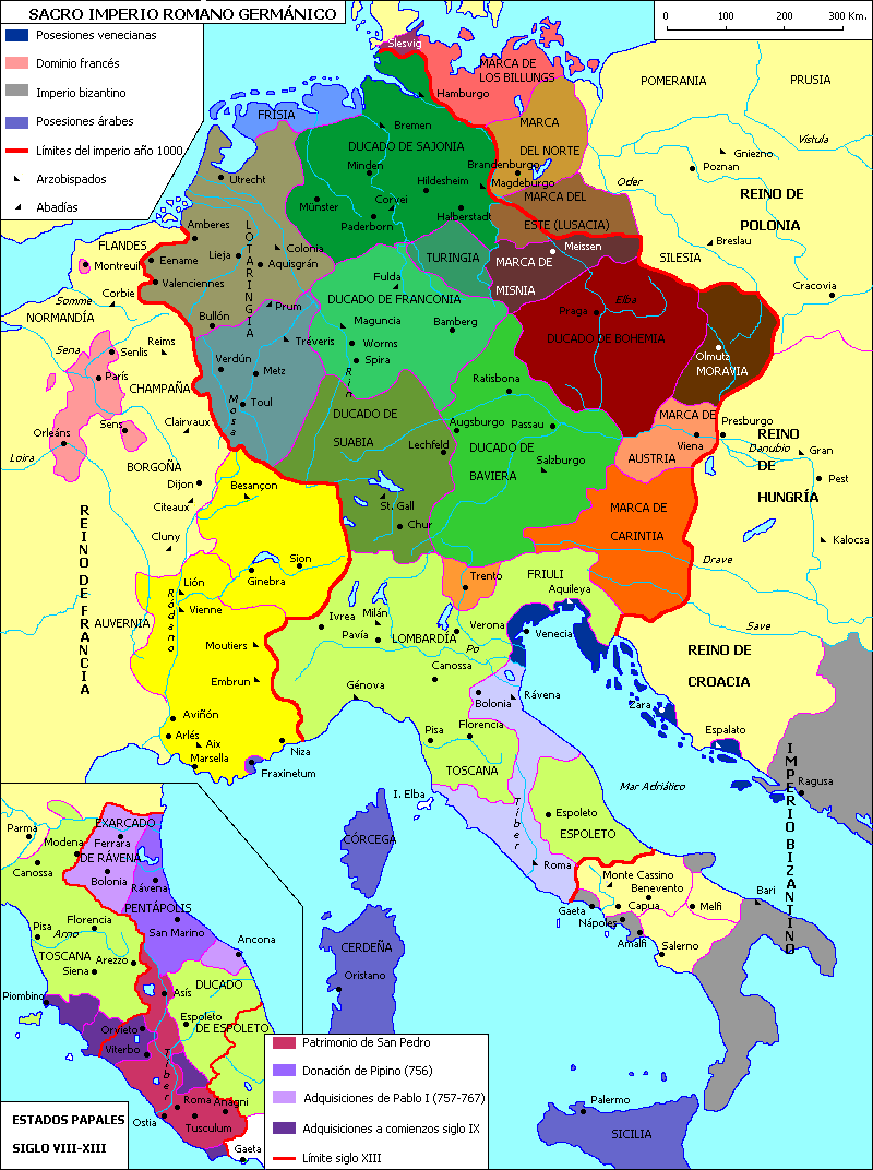 Mapa del Sacro Imperio Romano Germánico