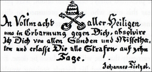 Indulgencia con la firma de Tetzel