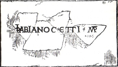 Phabianos episkopos Martyr. Las letras MR significan mátir. Epitafio griego del obispo Fabián en la catacumba de San Calixto