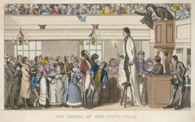 Escena irvingiana del taburete