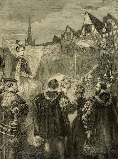 Entrada pública de Isabel en Londres, de '<em>Cassell's Illustrated History of England</em>'
