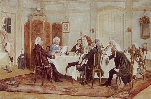 Kant y sus compañeros de tertulia, de Emil Doerstling, siglo XIX