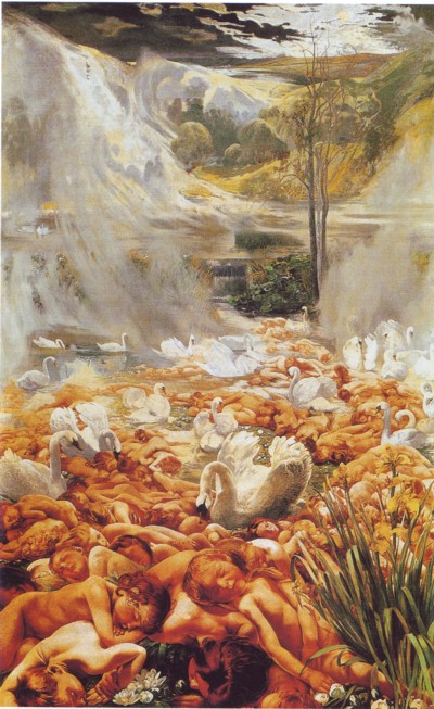 El lago, el agua durmiente,óleo sobre lienzo de Léon Frédéric.Musées Royaux des Baux Arts, Bruselas