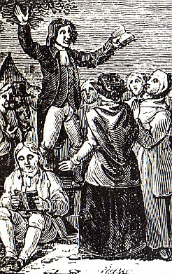 Predicador exhortando a la gente