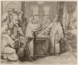 Disputación en Leipzig entre Eck y Lutero, por Gustav Konig