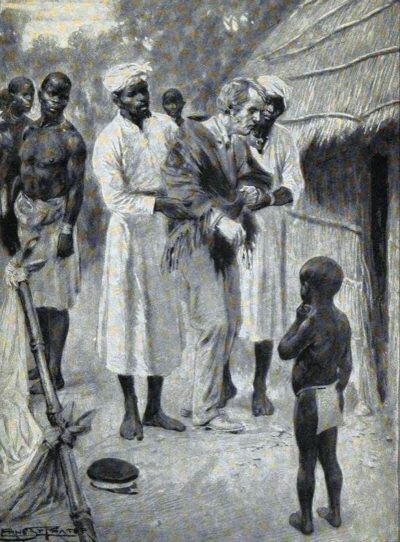 David Livingstone entrando en la choza