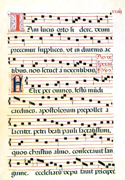 Canto llano de un manuscrito toledano del siglo XVI