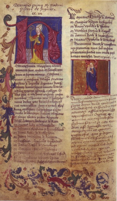 Registro de la universidad de Erfurt de 1505'Martinus Luder ex Mansfeld' aparece en la décima líneade la columna izquierda empezando por abajo.