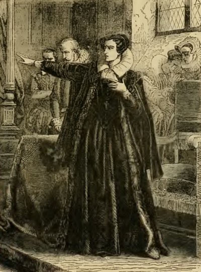 La reina María protesta ante los comisonados enviadospara investigar su conductaIlustración de Cassell's Illustrated History of England
