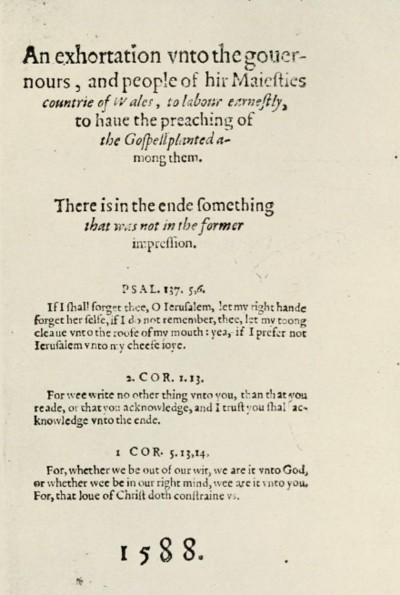 Portada de Exhortation de John Penry