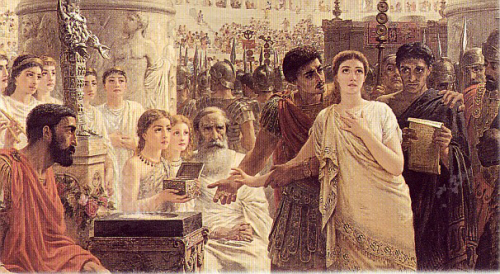 ¿Diana o Cristo?, óleo sobre lienzo de Edwing Long (1829-1891), Blackburn Museum and Art Gallery, Lancashire, Gran Bretaña, Bridgeman Art Library, Londres/Nueva York