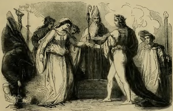 Anselmo casa a Enrique I y Matilde ilustración de Cassell's Illustrated History of England