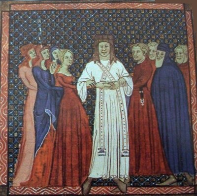 Clérigo casando. Miniatura aragonesa del siglo XIII