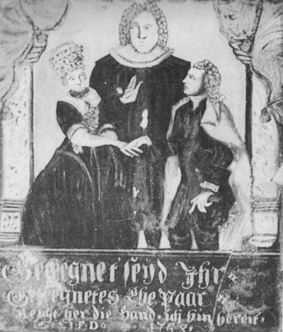 Matrimonio protestante alsaciano.Museo de Artes y Tradiciones Populares, París